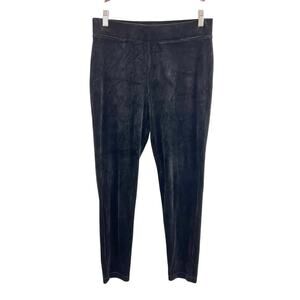 Talbots Black Velour Pull on Pants Stretch Leggings Women Size Medium NEW